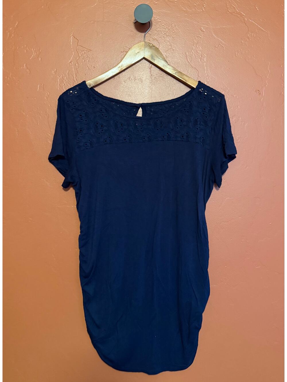 Motherhood Maternity Navy Blue Short Sleeve Top